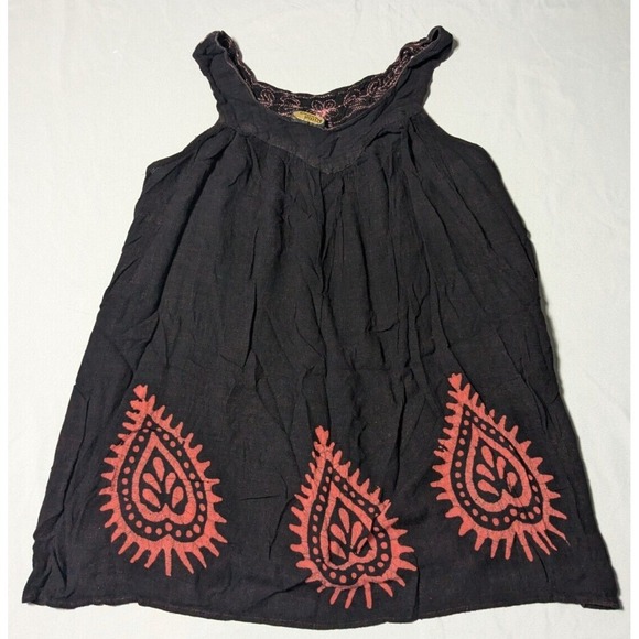 RIMA BEACHWORLD Women One Size Fits All Black Embroidered Viscose Short Sundress - Picture 11 of 14